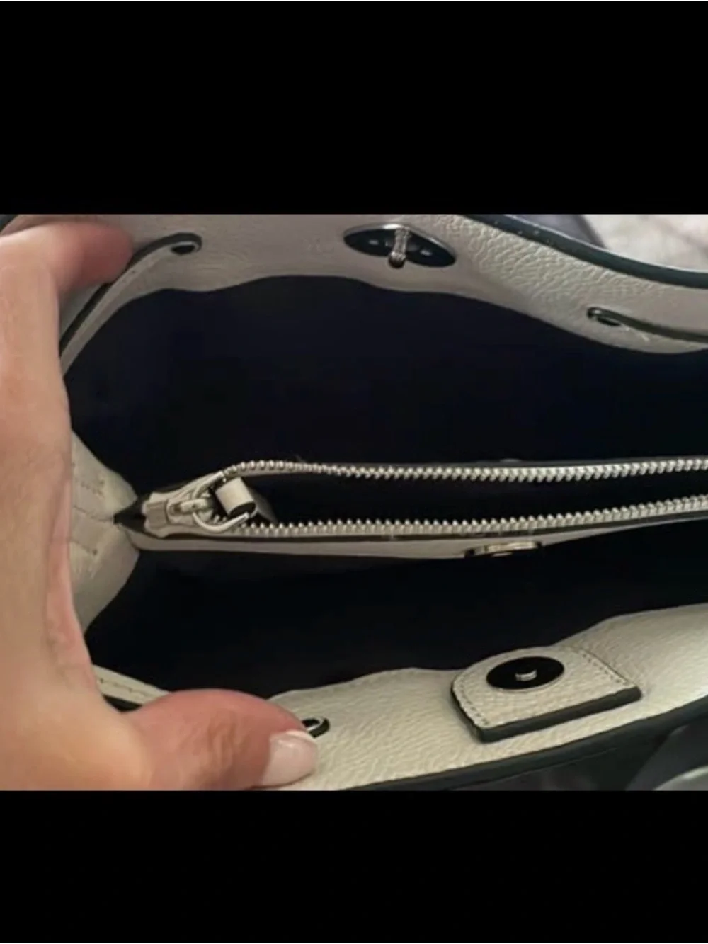 Kate Spade Canvas and Leather Contrast Crossbody Bag in Navy and White
